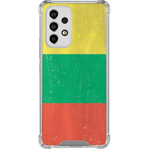 Lithuania Flag Distressed Galaxy A53 5G Clear Case